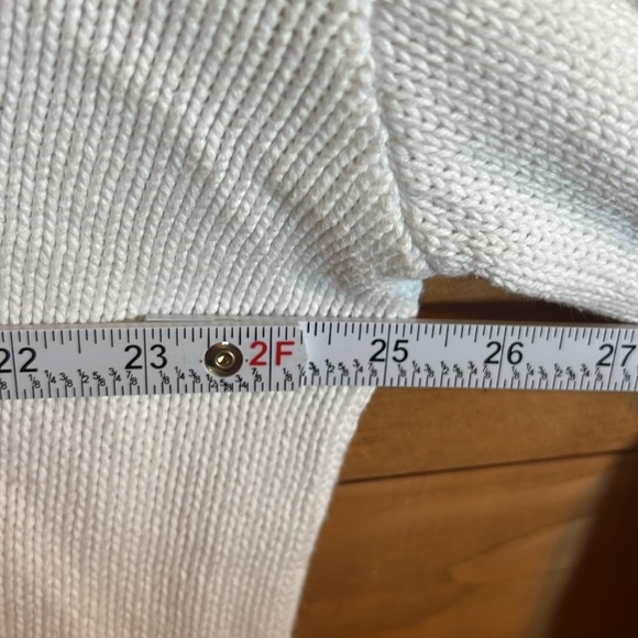 Ralph Lauren Sport Women's White Sweater Vintage 25PTP V-Neck Cottagecore Knit - Picture 6 of 10
